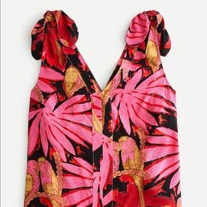 J.Crew palm print top w/shoulder ties, NWT, Small